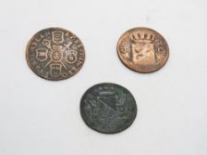 A City of Utrecht (Dutch Republic) 1745 1 duit copper coin,