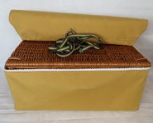 A wicker picnic hamper with case specifically designed to fit to a Rolls-Royce 25/30.