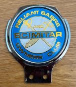 A rare Reliant Sabre & Scimitar Owners Club grill badge by Renamel of London. Measuring 11cm high.