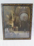 Print; Rose Window in St Mark's Basilica Venice by Aleksander Gierymski 1899. Framed and glazed.