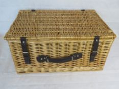 A wicker hamper.