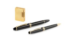 A Mont Blanc Meisterstück no. 146 fountain pen, with matching ballpoint pen, in black leather