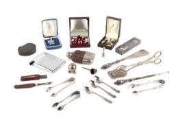 A silver and blue enamel dressing table set, comprising circular mirror, hair brush, clothes