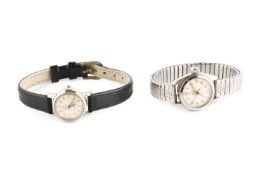 A lady's 'Oyster Royal' stainless steel wristwatch by Tudor, the circular dial with gilt Arabic