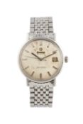 A 'Seamaster' automatic bracelet watch by Omega, the circular dial with silvered baton markers, date