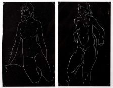 Eric Gill (1882-1940) Two female nudes from Twenty Five Nudes, published 1938 by J.M. Dent & Sons