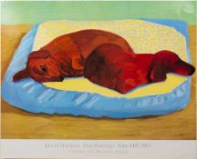 David Hockney (b.1937) Dog Paintings, 1995 for Salts Mill off-set lithograph 53 x 64cm, unframed.