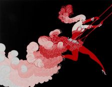 Erté (1892-1990) The Trapeze, 1983 from the Theatre Suite screenprint 77 x 57cm, unframed.