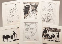 Pablo Picasso (1881-1973) Ten prints various mediums - bookplates, etchings, and lithographs (10).