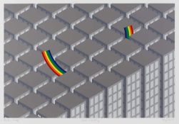 Patrick Hughes (b.1939) Crash Landing, 1981 printer's proof, signed, titled, and dated in pencil (in