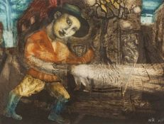 Mick Rooney (b.1944) The Guide artist's proof, signed with initials etching and collagraph 21 x