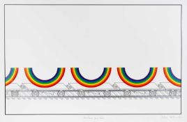 Patrick Hughes (b.1939) Rainbow on a Train, 1980 artist's proof, signed, titled, and dated in pencil
