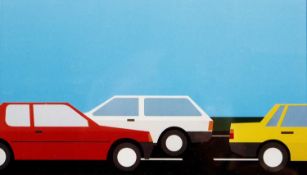 Julian Opie (b.1958) Cars? offset lithograph 10 x 17cm.