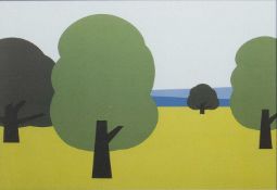 Julian Opie (b.1958) Landscape? offset lithograph 10 x 17cm.
