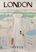 Saul Steinberg (1914-1999) Piccadilly lithographic poster 87 x 60cm.