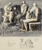 Henry Moore (1898-1986) Scholar Group, 1958 lithograph from the portfolio Heads, Figures, and Ideas,