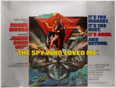 James Bond The Spy Who Loved Me, 1977 British Quad film poster starring Roger Moore and with artwork