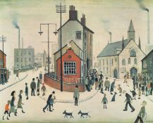 After L.S Lowry (1887-1976) A Street in Clitheroe lithograph 55 x 68cm.