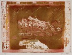 Malcolm Morley (1931-2018) Train Wreck (Gold Version), 1981 signed in pencil (in the margin) etching