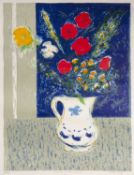 André Bicat (1909-1996) Flowers on a Blue Ground artist's proof, signed and titled in pencil (in the
