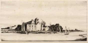 Henry Rushbury (1889-1968) On the Waveney signed in pencil (in the margin) etching 22 x 43cm.