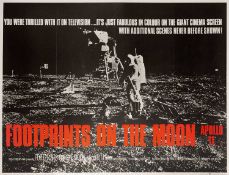 Footprints on the Moon, Apollo II, 1969 British Quad film poster 76 x 102cm, unframed.