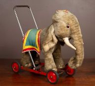 A Merrythought push-along circus elephant