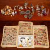 A collection of miniature cold-painted bronzes and dolls china etc