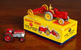 A Dinky Toys Farm Tractor & Hay Rake