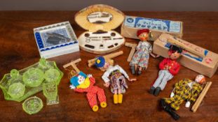 A collection of five marionette puppets