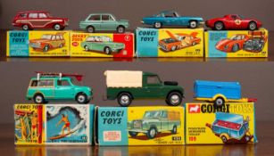 Seven Corgi Toys die cast vehicles
