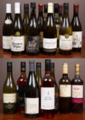 A collection of twenty one bottles of white wines