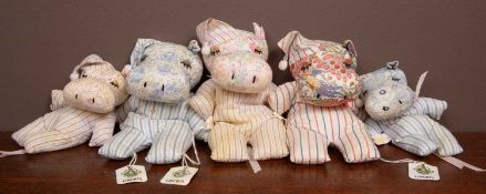 A Group of five Liberty hippos