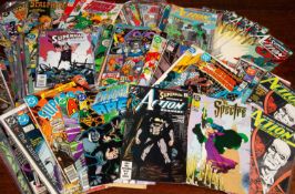 A large collection of DC comics