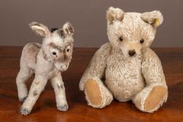 A Steiff bear and a donkey