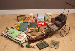 A collection of children's books and toys