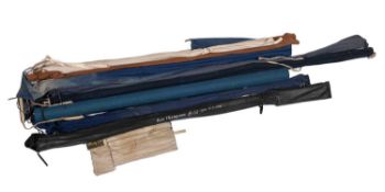 A collection of fishing rods and tackle