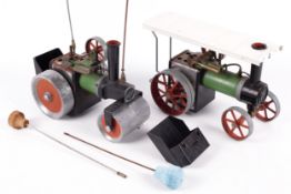 Two Mamod steam traction engines. Comprising TE1 in box and one other unboxed.