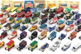 A collection of diecast vehicles.