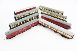Eight OO gauge coaches.