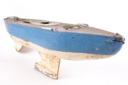 A large pond yacht hull.