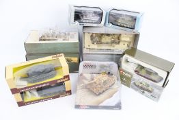Eight diecast tanks.