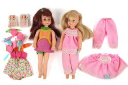 A pair of vintage Tutti and Chris dolls.
