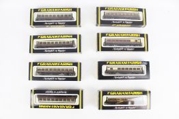 Eight Graham Farrish N gauge coaches.