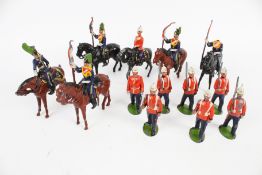 Thirteen lead soldiers.
