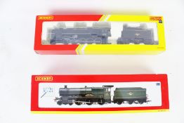 Two Hornby OO gauge steam locomotives and tenders.