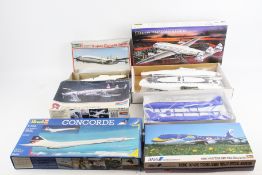 Six aircraft construction kits.