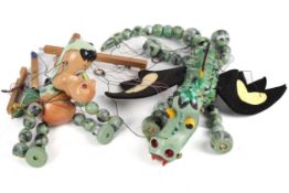Two vintage dragon Pelham Puppets. Including 'Mother Dragon' and 'Baby' dragon. Only one box.