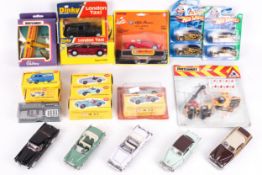 A collection of diecast vehicles.
