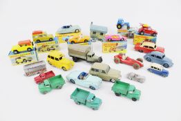 A collection of Matchbox and Dinky diecast vehicles.
